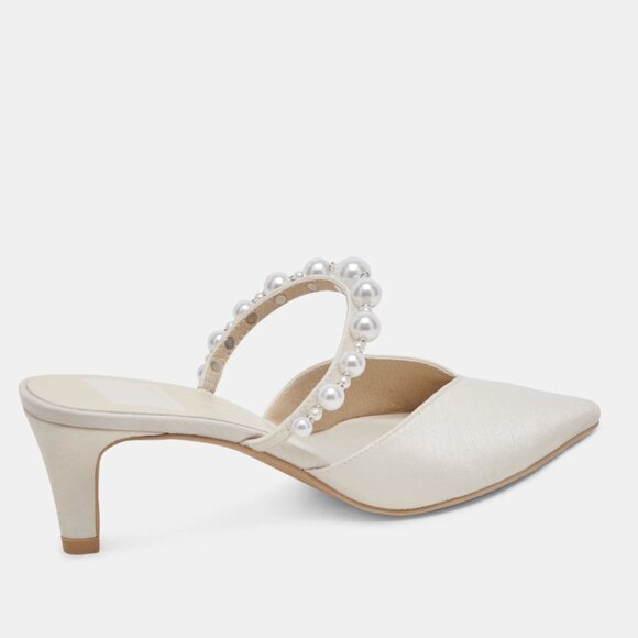 Dolce Vita Sold Out Kanika Pearl Mid Heels Vanilla Pearls Size 7 - Picture 8 of 13